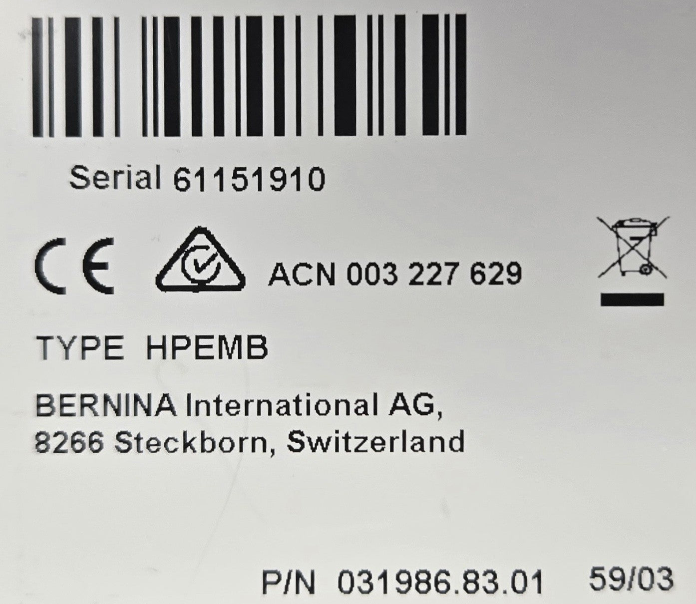 Bernina 790E Plus Sewing & Embroidery Machine | Just Serviced | Full Set with Module & BSR