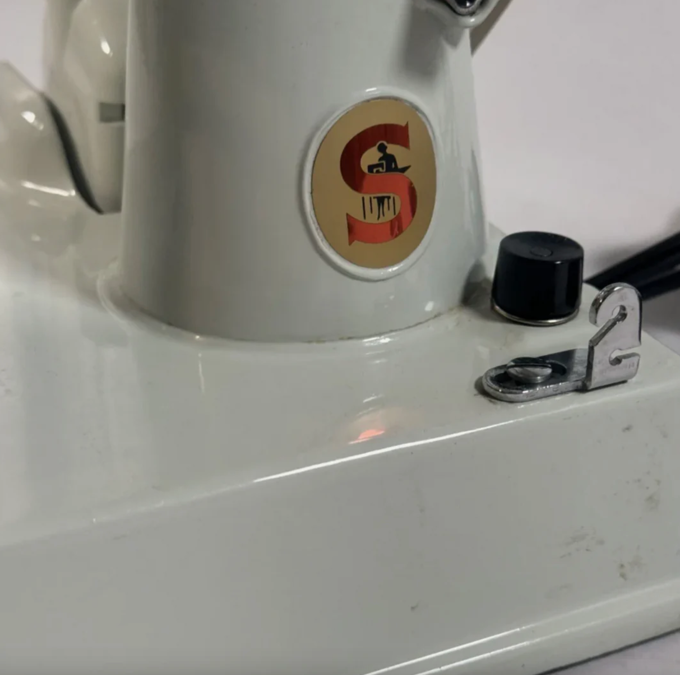 Rare 1964 White Singer 221 Featherweight – Red “S” Badge – All Original with Case & Key