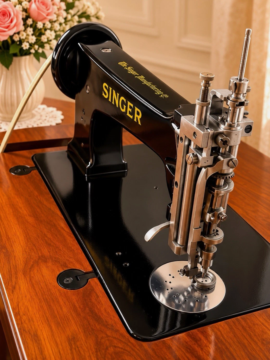 Vintage Black Singer 114E103 Chain Stitch Embroidery Machine | Fully Serviced with Custom Table, Stand & Servo Motor