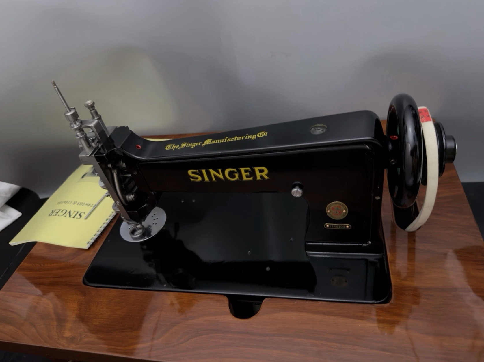 Vintage Black Singer 114E103 Chain Stitch Embroidery Machine | Fully Serviced with Custom Table, Stand & Servo Motor