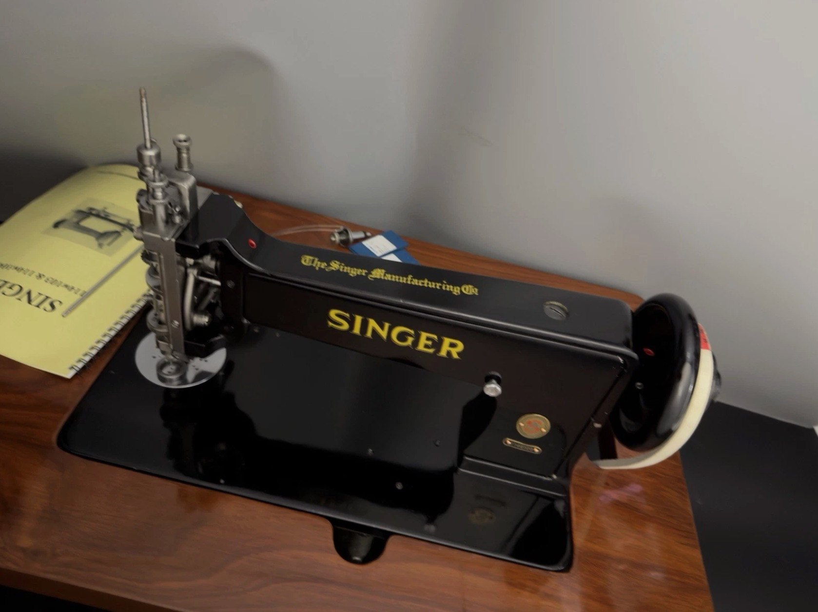 Vintage Black Singer 114E103 Chain Stitch Embroidery Machine | Fully Serviced with Custom Table, Stand & Servo Motor